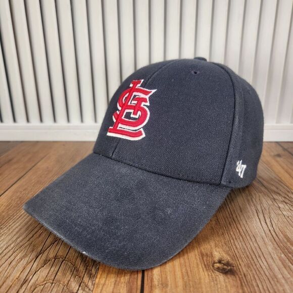 St. Louis Cardinals '47 Brand Hat Cap Strap Back Blue MLB Logo Baseball Dad Mens - Picture 1 of 11